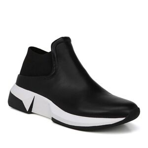 Via Spiga Shoes Womens 6.5 Veila Slip On Sneakers Black Leather Comfort Walking